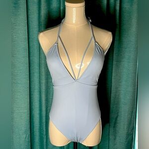 BRAND NEW Victoria’s Secret Pink Blue Halter One-Piece Swimsuit Small